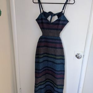 maxi multi-colored cut-out dress